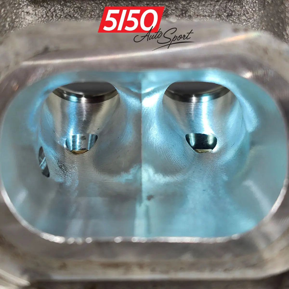 Detailed photo of BMW N55 cylinder head after CNC machining