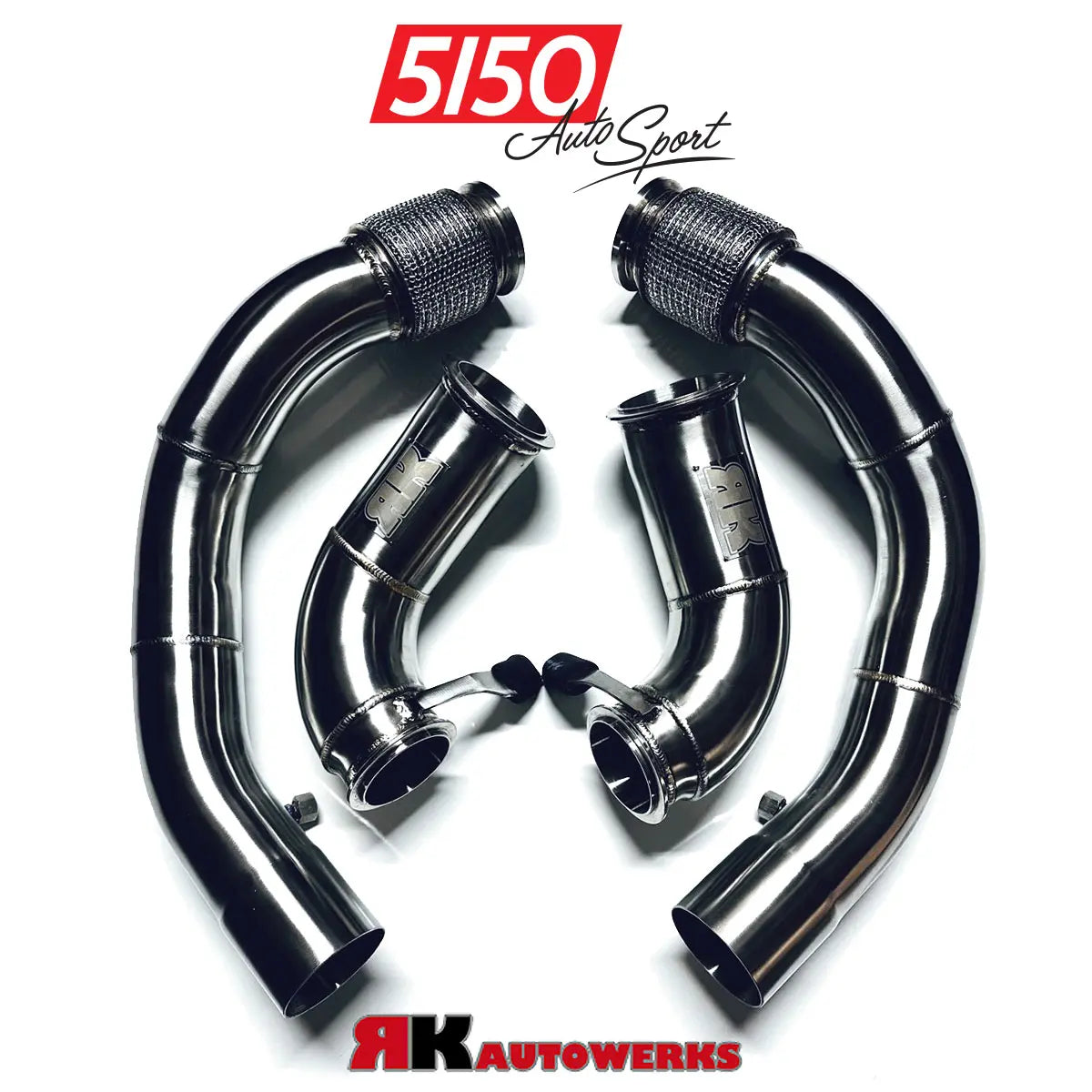 BMW F95 X5M / F96 X6M S63 Catless Race Downpipes by RK Autowerks