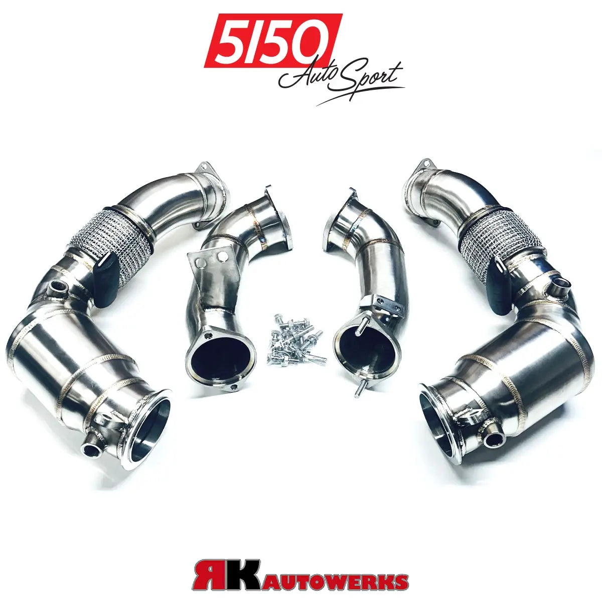 BMW F95 X5M / F96 X6M S68 Catless Race Downpipes by RK Autowerks