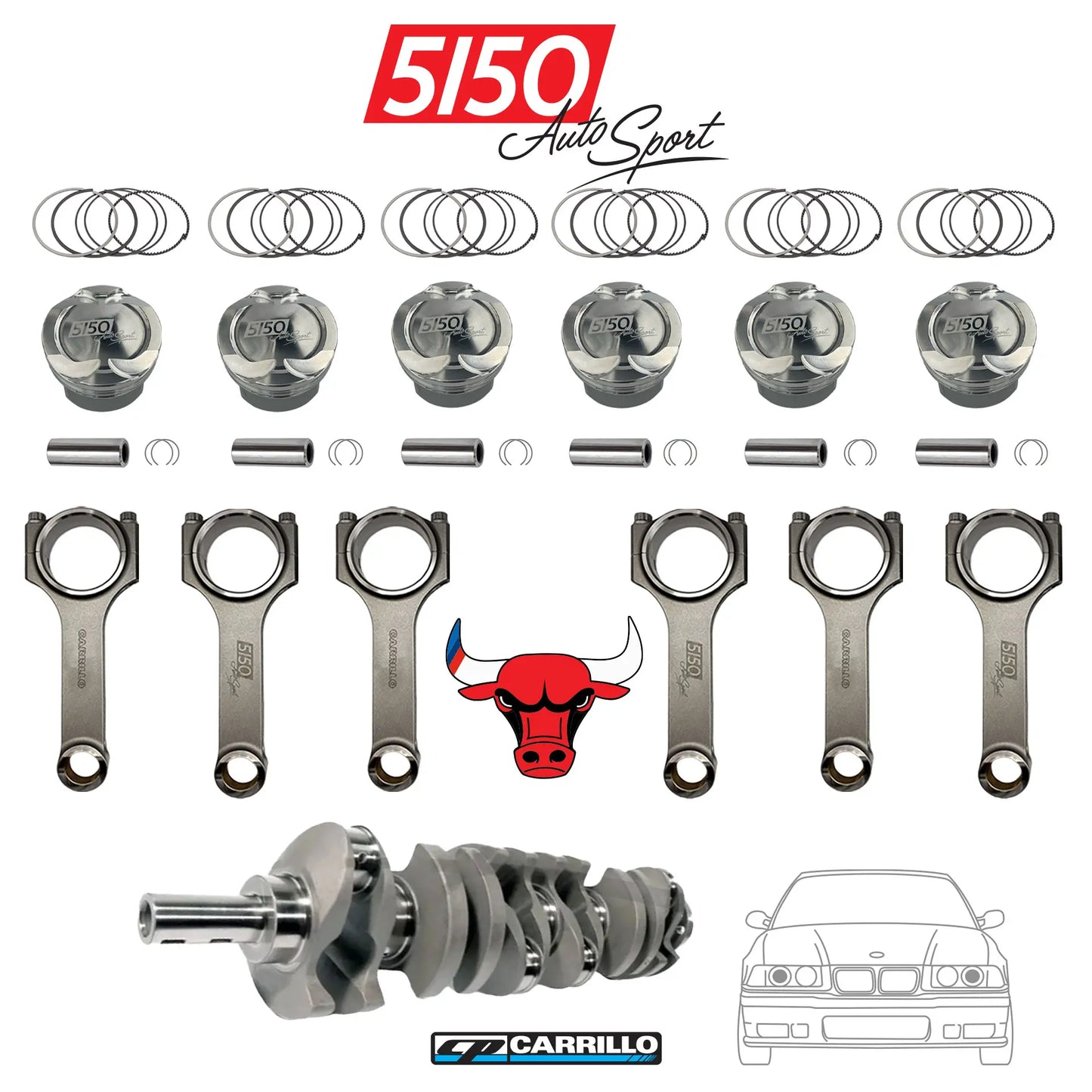 3.5L Stroker Kit for BMW E36 Models with M50 M52 S50 S52 Engines
