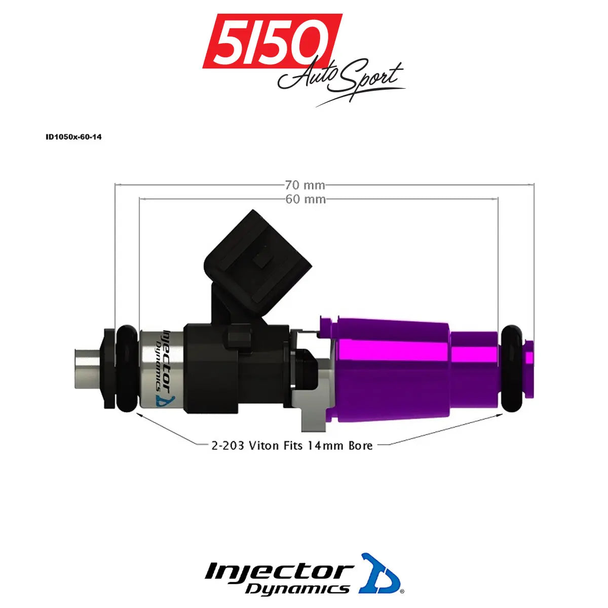 ID1050x-60-14 Injector Dynamics High Flow Fuel Injectors